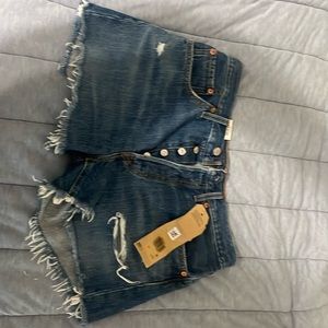 Levi’s 501 high rise cotton jean shorts size 28”